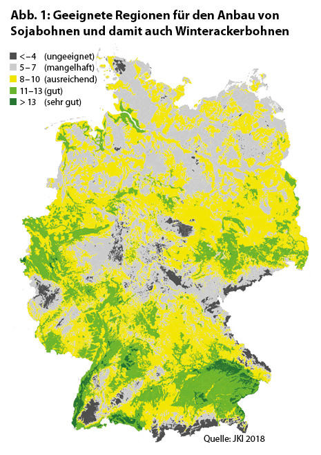 Anbauregionen Soja in Deutschland